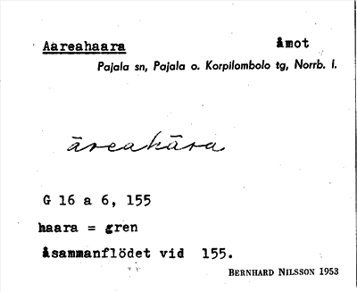 Bild på arkivkortet för arkivposten Aareahaara