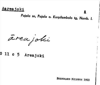 Bild på arkivkortet för arkivposten Aareajoki