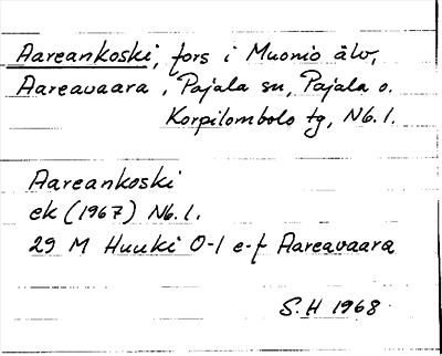Bild på arkivkortet för arkivposten Aareankoski