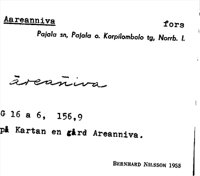 Bild på arkivkortet för arkivposten Aareanniva