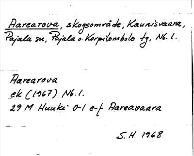 Bild på arkivkortet för arkivposten Aarearova
