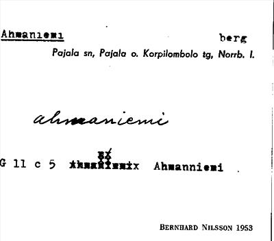 Bild på arkivkortet för arkivposten Ahmaniemi