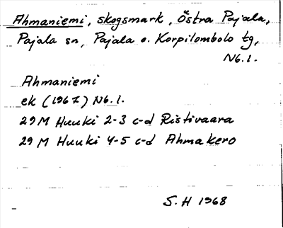 Bild på arkivkortet för arkivposten Ahmaniemi