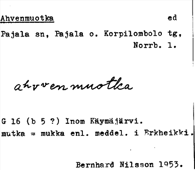 Bild på arkivkortet för arkivposten Ahvenmuotka