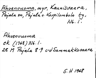 Bild på arkivkortet för arkivposten Ahvenvuoma