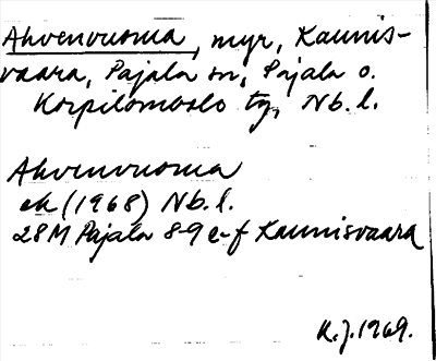 Bild på arkivkortet för arkivposten Ahvenvuoma