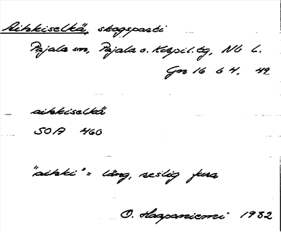 Bild på arkivkortet för arkivposten Aihkiselkä