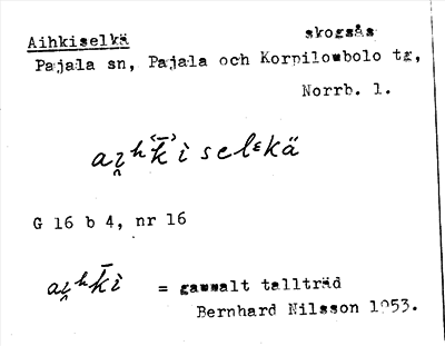 Bild på arkivkortet för arkivposten Aihkiselkä