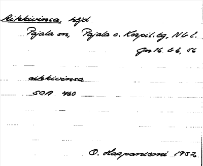 Bild på arkivkortet för arkivposten Aihkivinsa