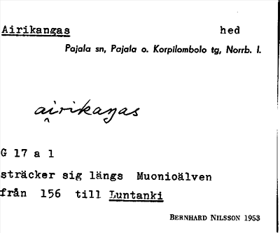 Bild på arkivkortet för arkivposten Airikangas