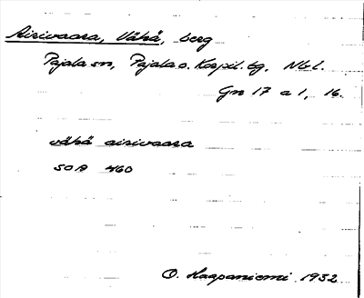 Bild på arkivkortet för arkivposten Airivaara, Vähä