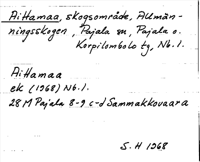 Bild på arkivkortet för arkivposten Aittamaa
