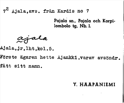 Bild på arkivkortet för arkivposten Ajala