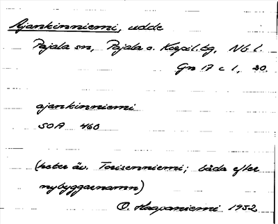 Bild på arkivkortet för arkivposten Ajankinniemi