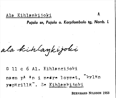 Bild på arkivkortet för arkivposten Ala Kihlankijoki