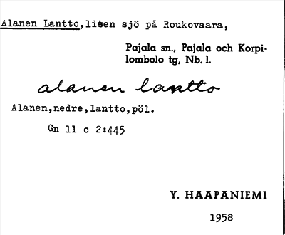 Bild på arkivkortet för arkivposten Alanen Lantto