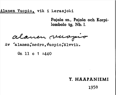Bild på arkivkortet för arkivposten Alanen Vuopio