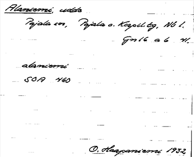 Bild på arkivkortet för arkivposten Alaniemi