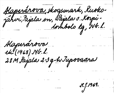 Bild på arkivkortet för arkivposten Alaperärova