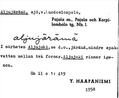Bild på arkivkortet för arkivposten Aljujärämä