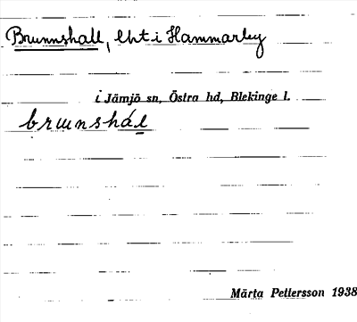 Bild på arkivkortet för arkivposten Brunnshall