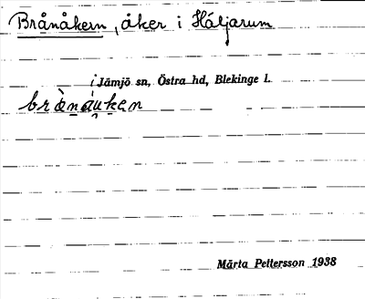 Bild på arkivkortet för arkivposten Brånåkern
