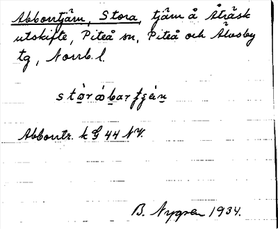 Bild på arkivkortet för arkivposten Abborrtjärn, Stora