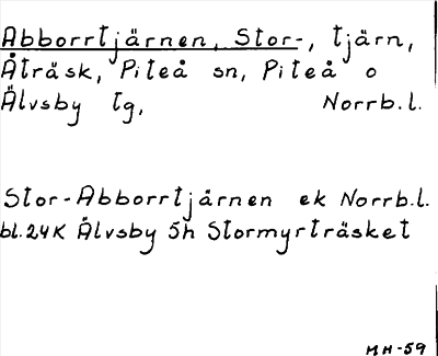 Bild på arkivkortet för arkivposten Abborrtjärnen, Stor-