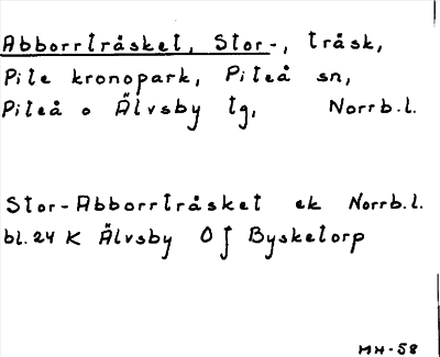 Bild på arkivkortet för arkivposten Abborrträsket, Stor-