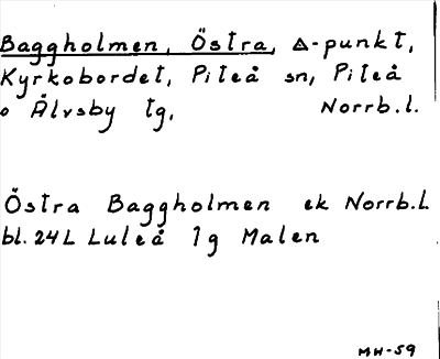 Bild på arkivkortet för arkivposten Baggholmen, Östra