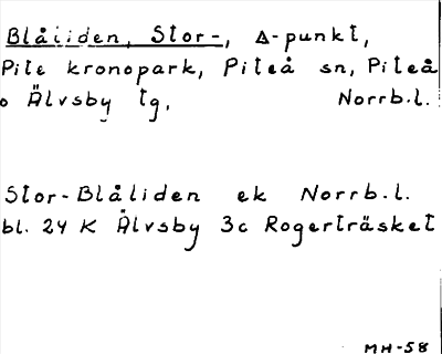 Bild på arkivkortet för arkivposten Blåliden, Stor-