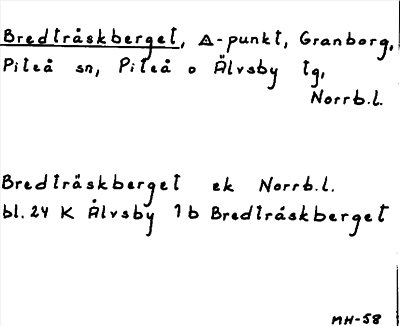 Bild på arkivkortet för arkivposten Bredträskberget