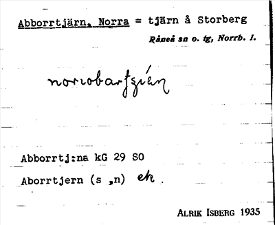 Bild på arkivkortet för arkivposten Abborrtjärn, Norra