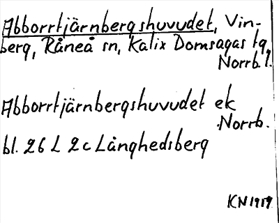 Bild på arkivkortet för arkivposten Abborrtjärnbergshuvudet