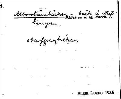 Bild på arkivkortet för arkivposten Abborrtjärnbäcken