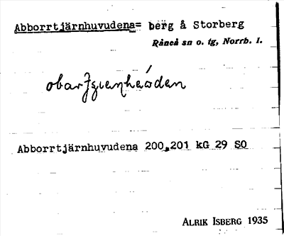 Bild på arkivkortet för arkivposten Abborrtjärnhuvudena