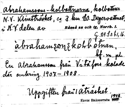 Bild på arkivkortet för arkivposten Abrahamssons-kolbottnarna