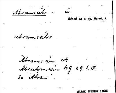 Bild på arkivkortet för arkivposten Abramsälv