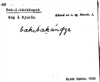 Bild på arkivkortet för arkivposten Bak-i-bäckänget