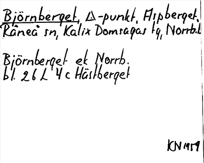 Bild på arkivkortet för arkivposten Björnberget