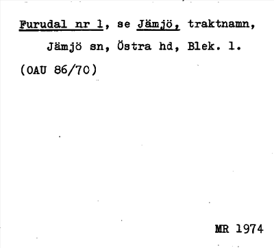 Bild på arkivkortet för arkivposten Furudal