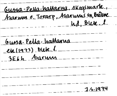 Bild på arkivkortet för arkivposten Gussa-Pella-hallarna