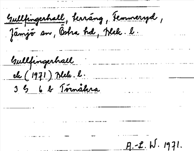 Bild på arkivkortet för arkivposten Gullfingerhall