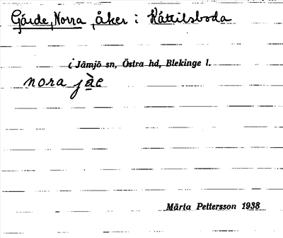 Bild på arkivkortet för arkivposten Gärde, Norra