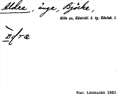 Bild på arkivkortet för arkivposten Aldre