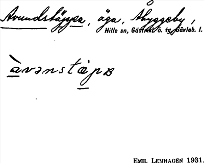 Bild på arkivkortet för arkivposten Avundstäppa