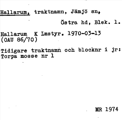 Bild på arkivkortet för arkivposten Hallarum