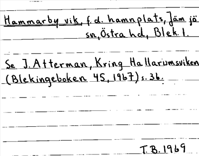 Bild på arkivkortet för arkivposten Hammarby vik