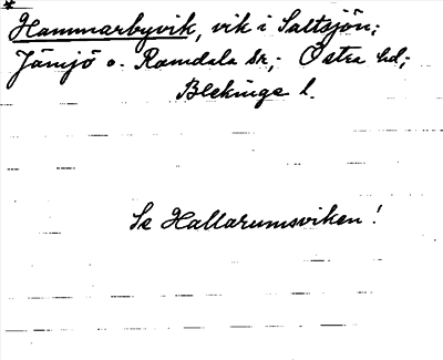 Bild på arkivkortet för arkivposten *Hammarbyvik