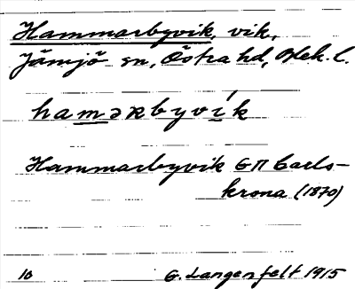 Bild på arkivkortet för arkivposten Hammarbyvik